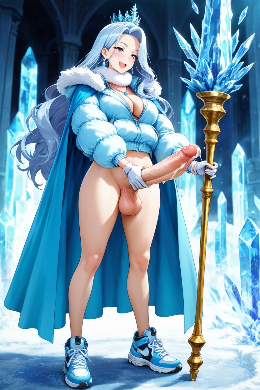 Ice Palace Background, Futanari, Bangs Hentai IA