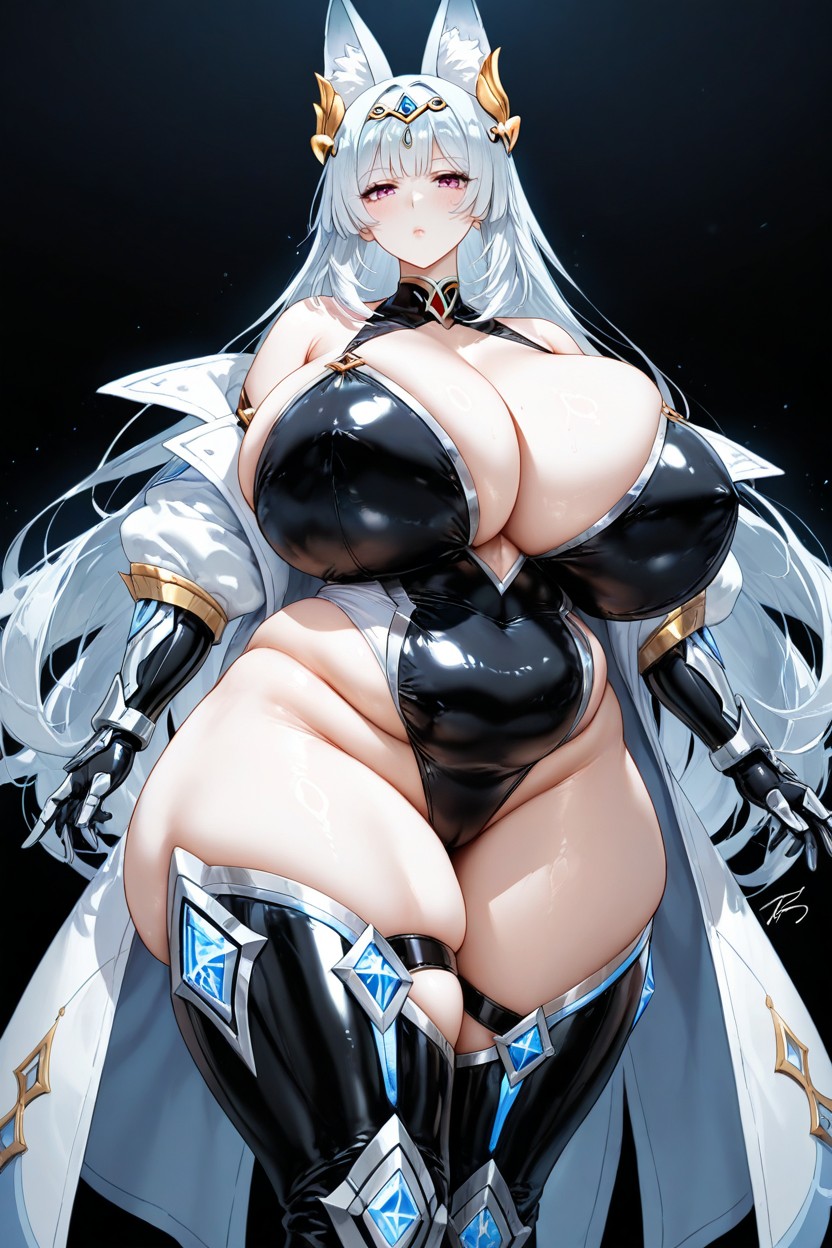 White Skin, Extremely Large Ass, Large White Scientist Coat Hentai AI Porn