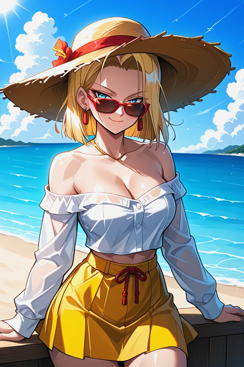 Long_sleeves, Girl, Straw_hat Hentai AI Porn