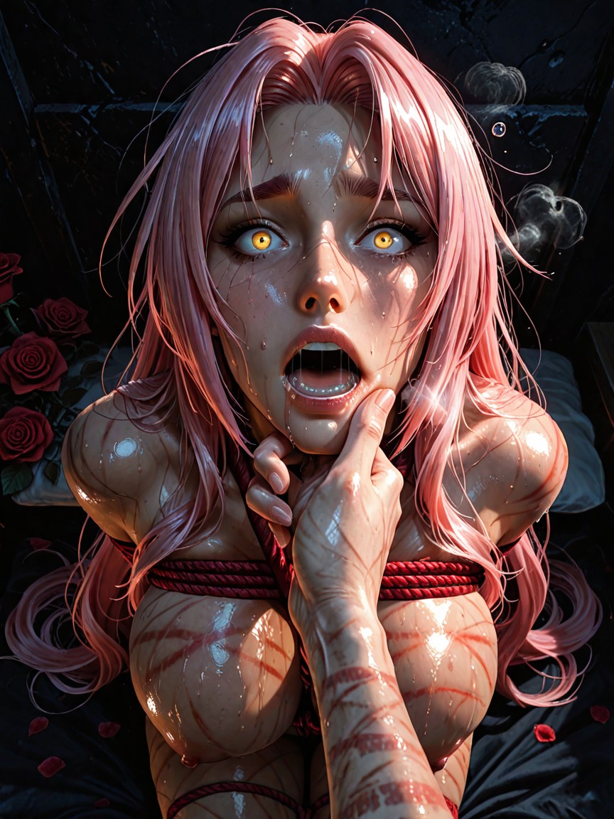 Busty, Her Body Is Dripping Sweat, Saliva Strands Hentai AI Porn