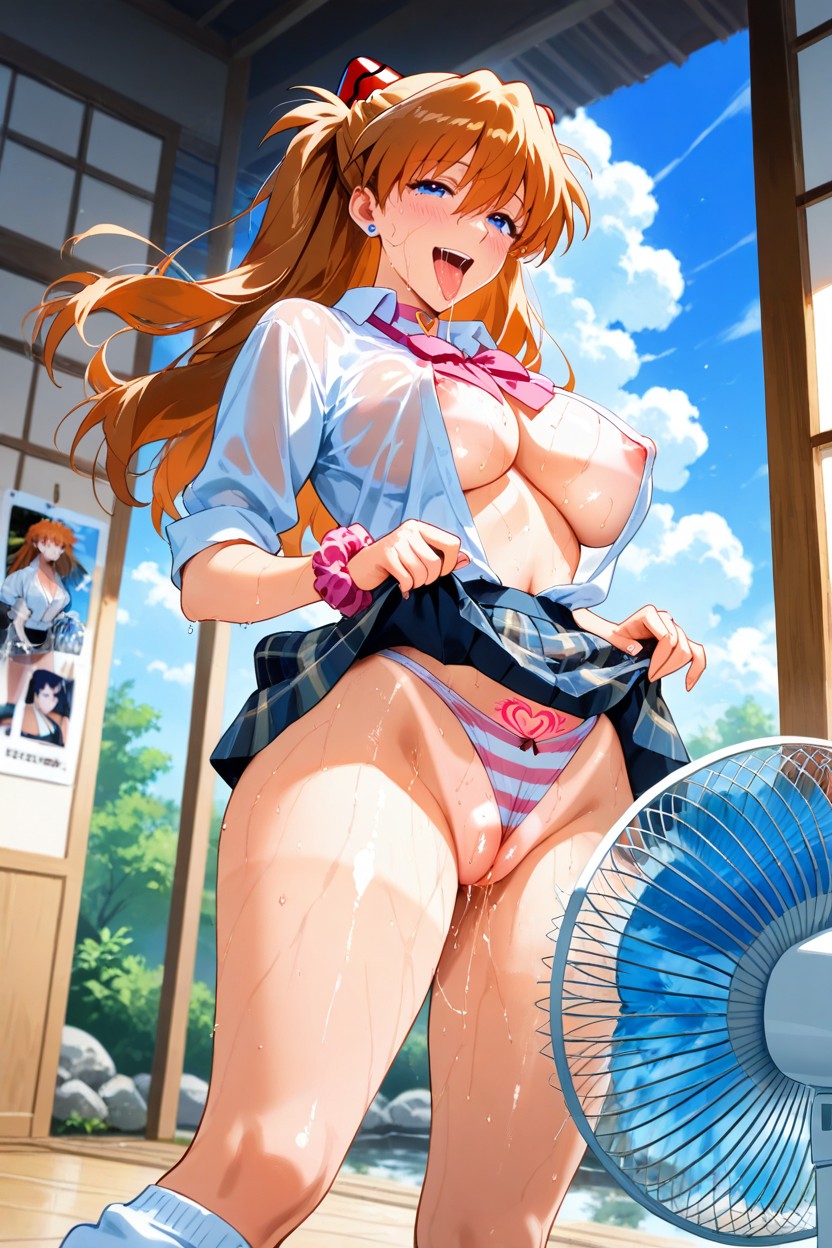 Asuka Langley From Nvg, Embarrassed , Wet Clothes Hentai AI Porn