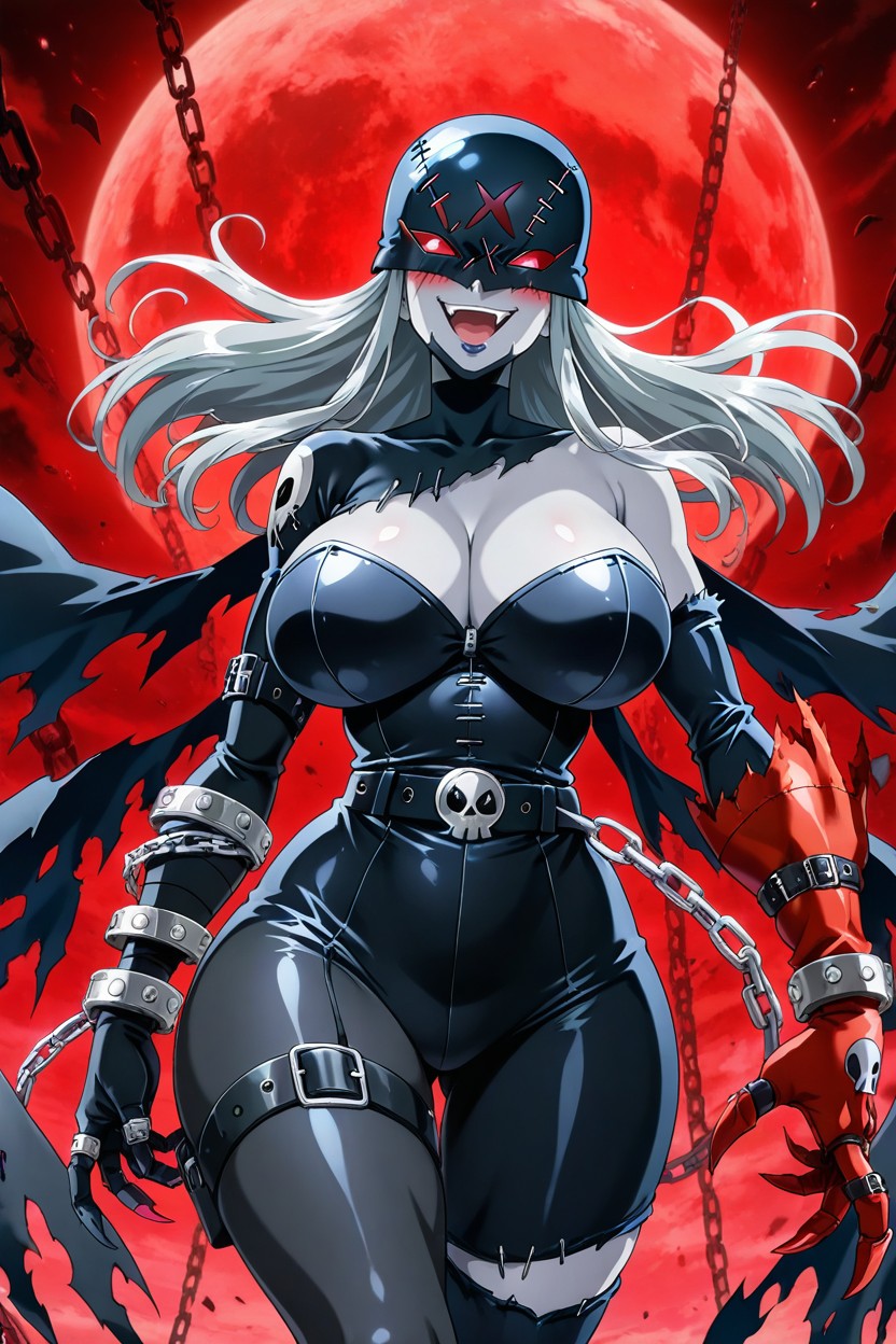 Soft Red Light, On Knees, Evil Grin Hentai AI Porn