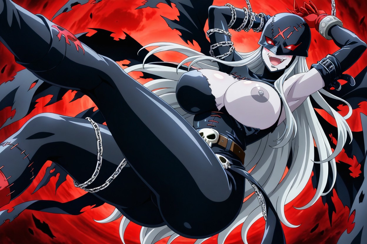 Soft Red Light, Light Gray Nipples, Digimon Logo Hentai AI Porn