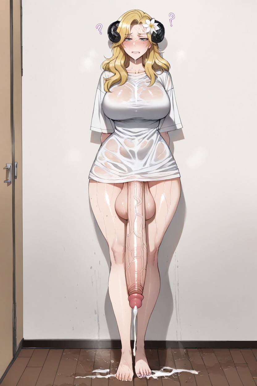 Bottomless, Black Horns, Futanari Hentai AI Porn