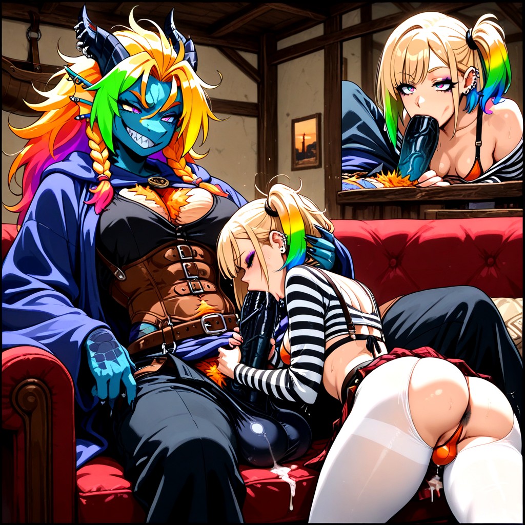 Messy Hair, Suspenders, Kilt Hentai AI Porn