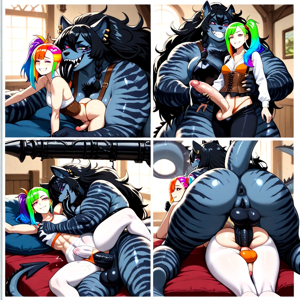 Doggystyle Sex, Sharp Teeth, Suspenders Hentai AI Porn