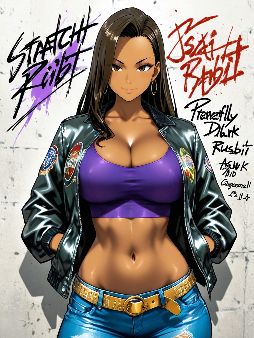 Ghetto, Concrete Wall Covered In Rebellious Graffiti And Symbols, Slutty Hentai AI Porn
