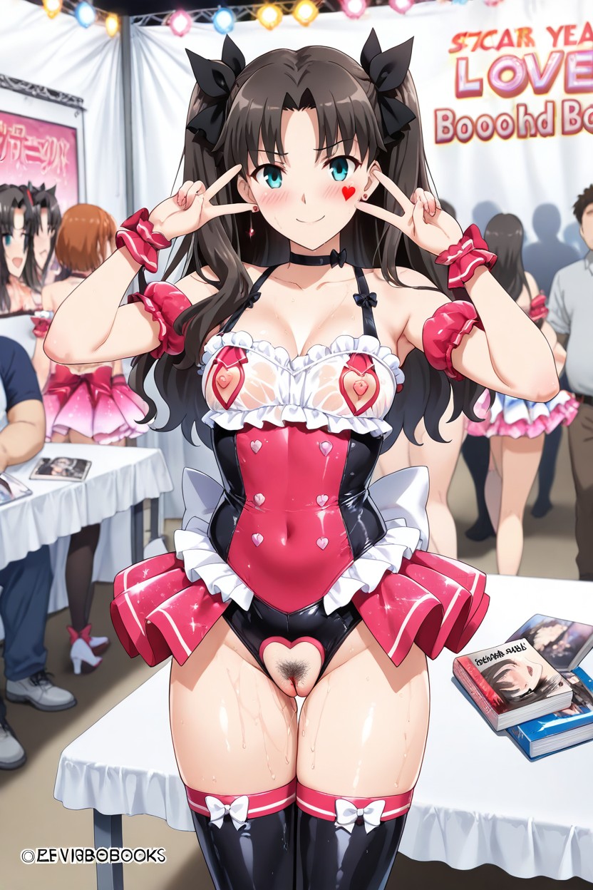 Soft Pubic Hair, Love-shaped Nippleless, Erect Nipple Hentai IA