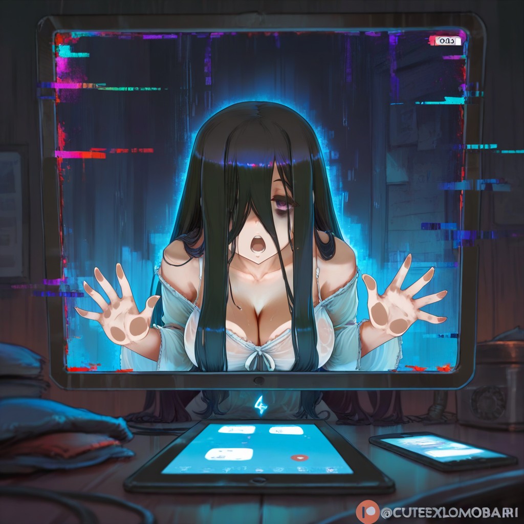 Shiny Skin, Hair In Front Of Eyes, Wet Hentai AI Porn
