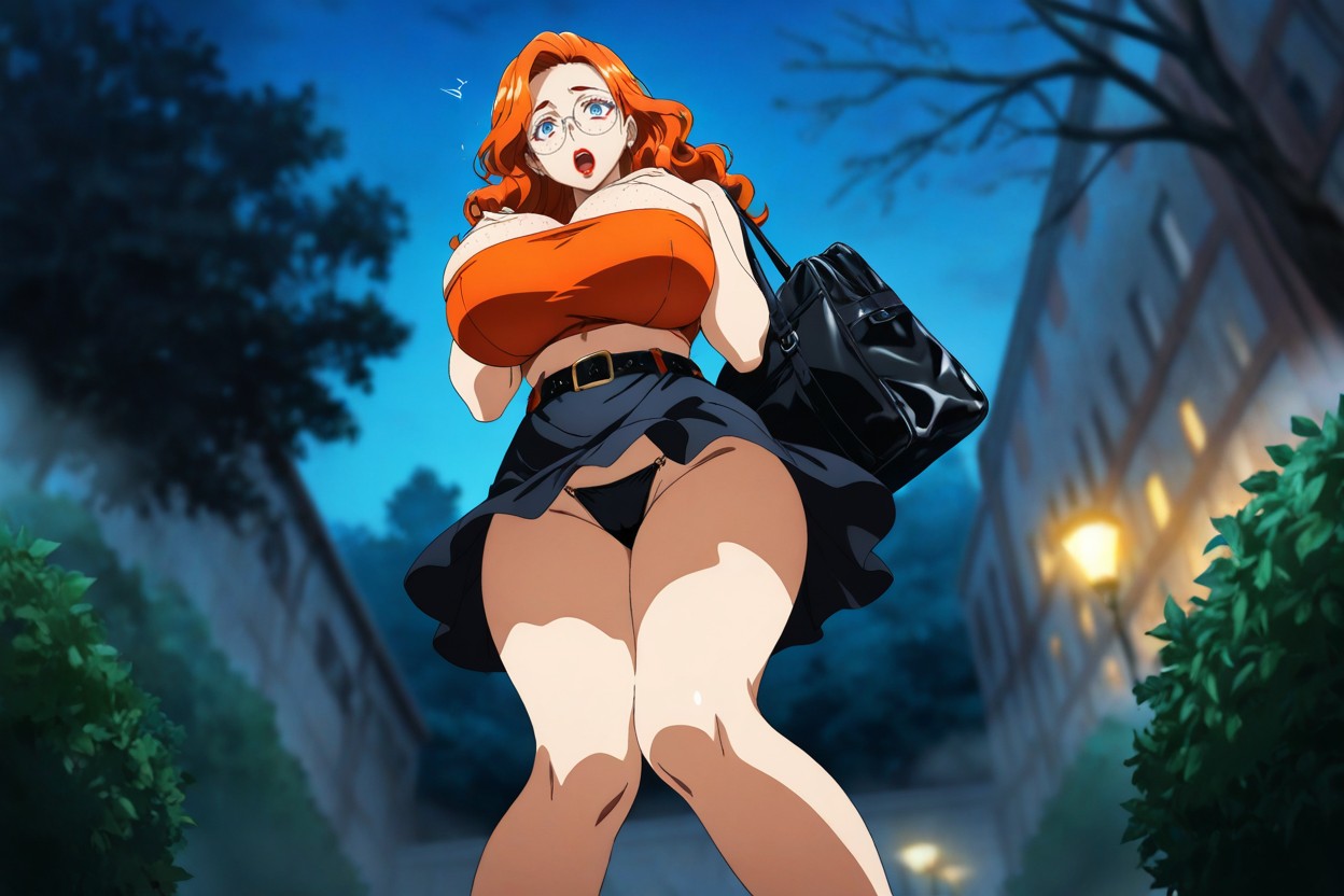 Volumetric Fog, Round Glasses, Freckles Hentai AI Porn