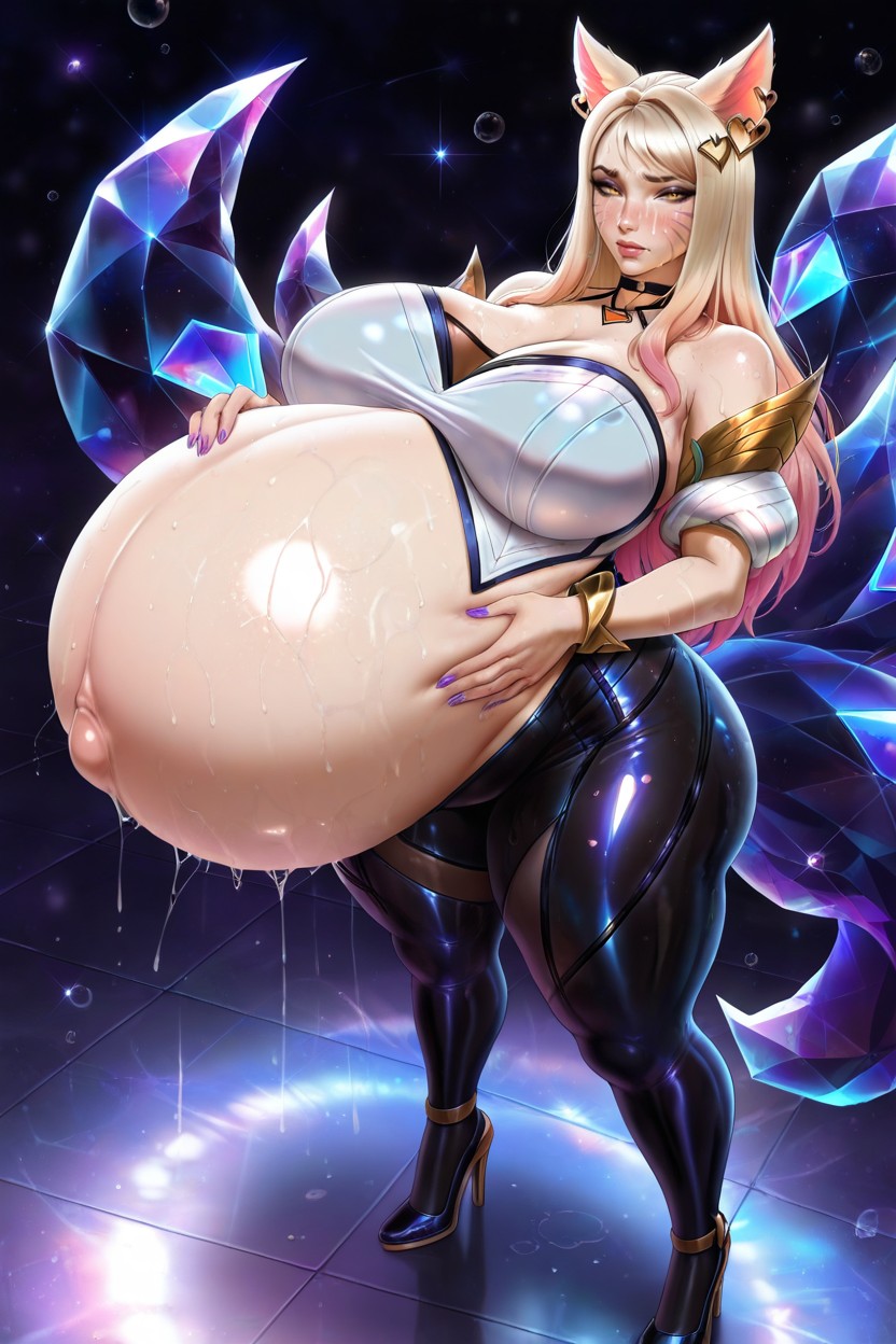 Krekkov Art Style, High Heel, Gigantic Pregnant Belly Hentai AI Porn