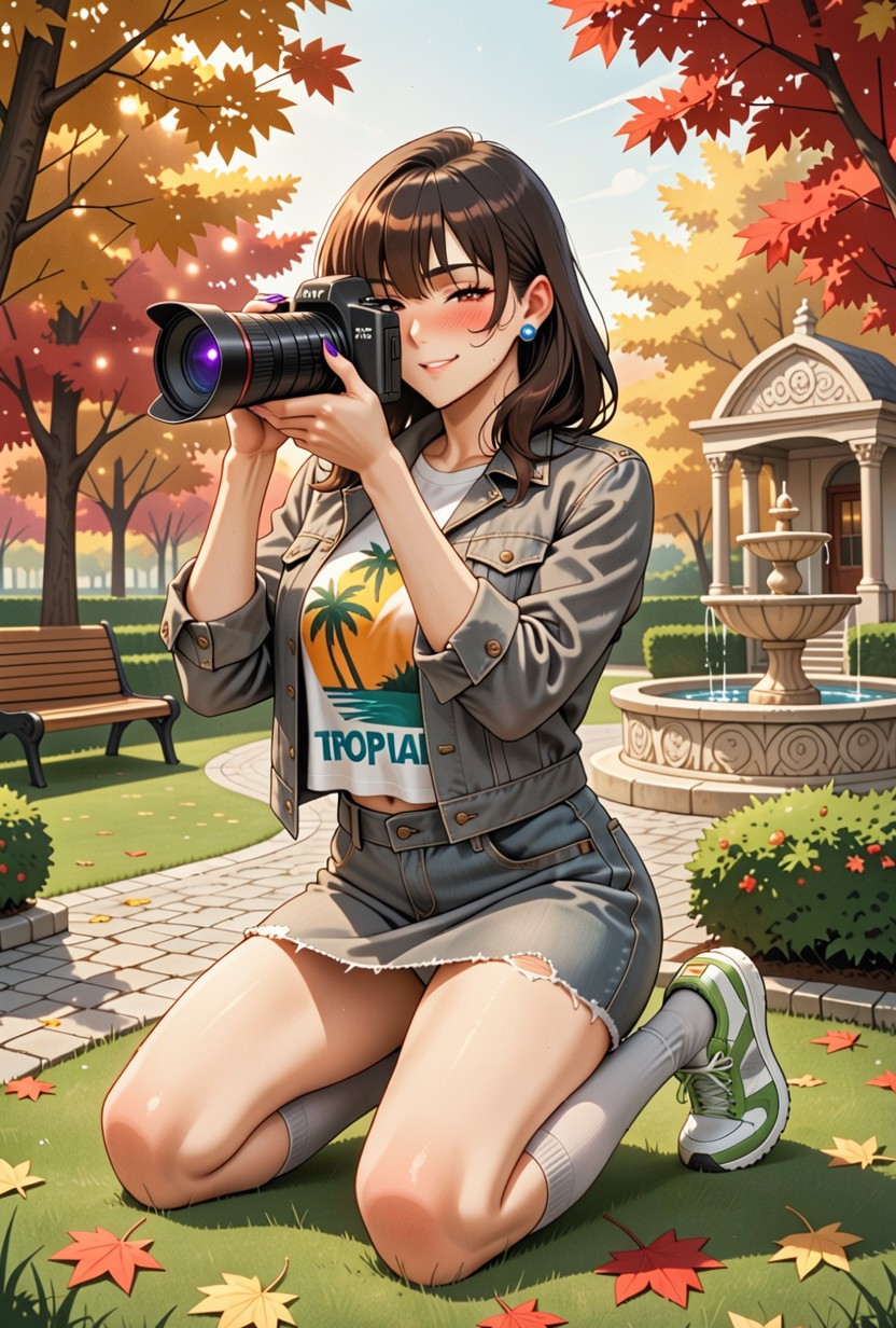 18+, White Cloth Panties, Causing Her Panties To Be Clearly Visible The Image Is A Three-quarter View Of The Woman Hentai AI Porn