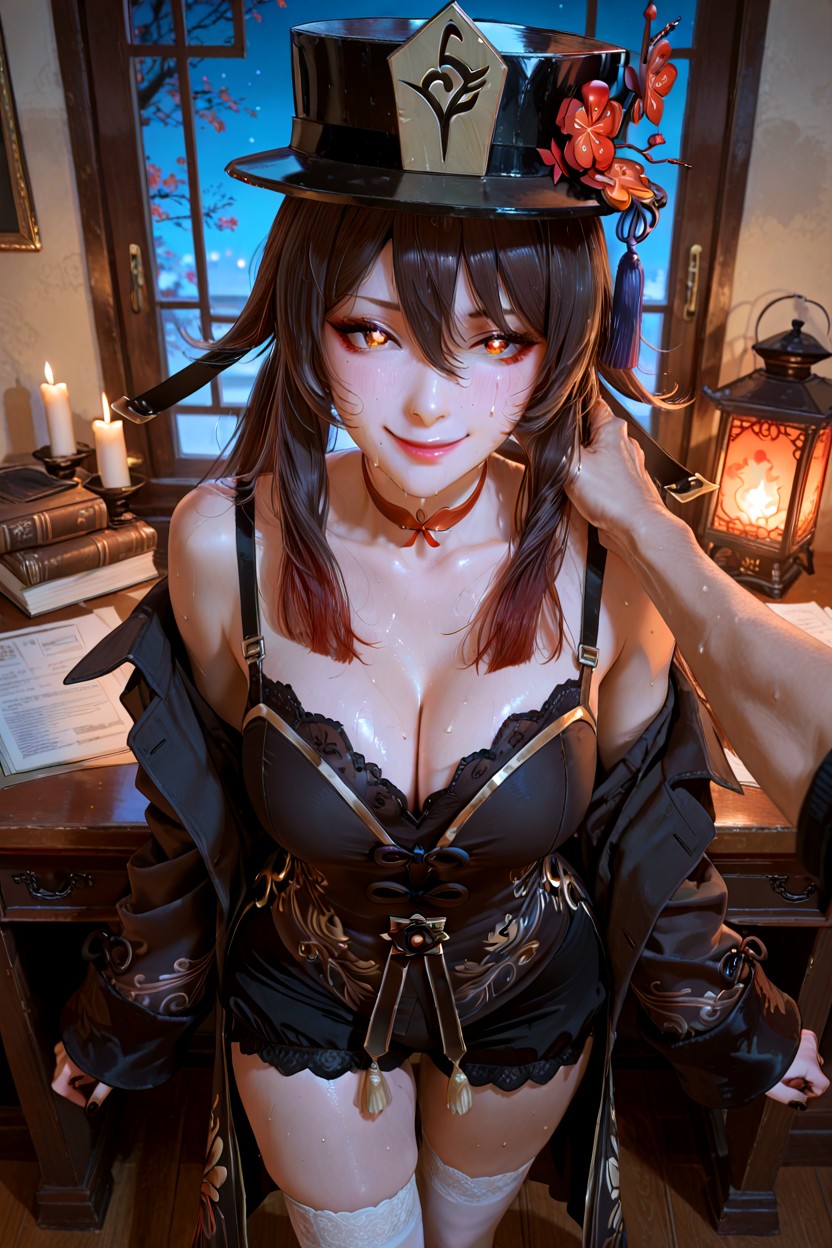 Looking At Her From Above, 25+, Coat Slipping Off One Shoulder Hentai AI Porn
