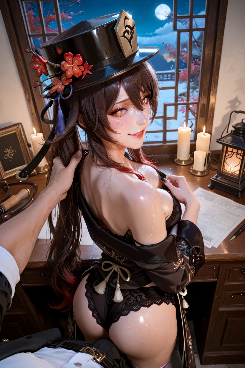 Coat Slipping Off One Shoulder, Her Rear Pressing Lightly Against You As She Moves, Skinny Hentai AI Porn