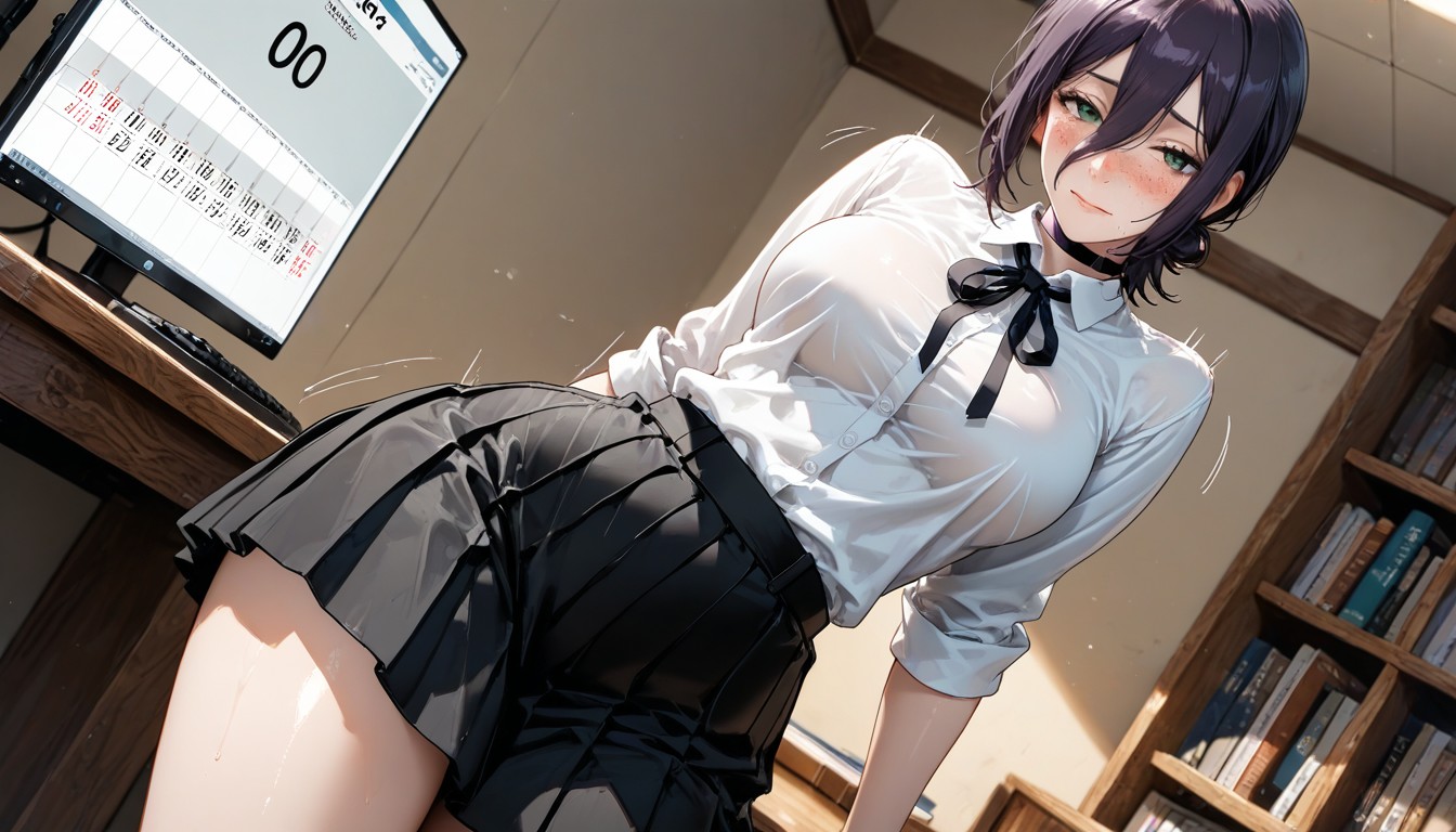 Leanbody, Freckles, White Shirt Hentai AI Porn