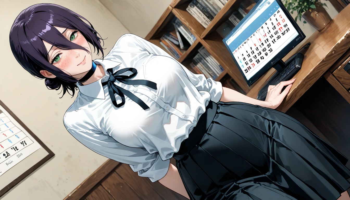 Light Fair Skin, Very Black Hair, Model Hentai AI Porn