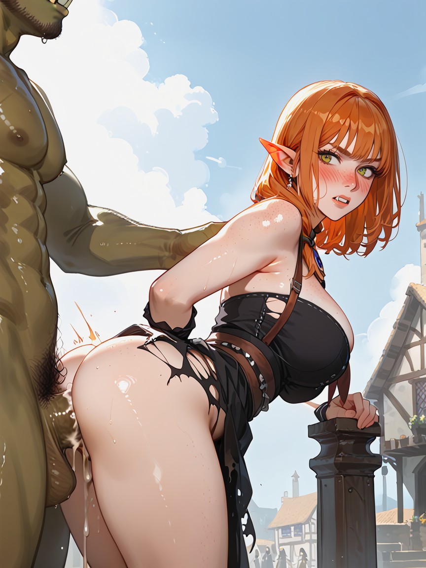 Large Breast, Night, Side View Hentai AI Porn