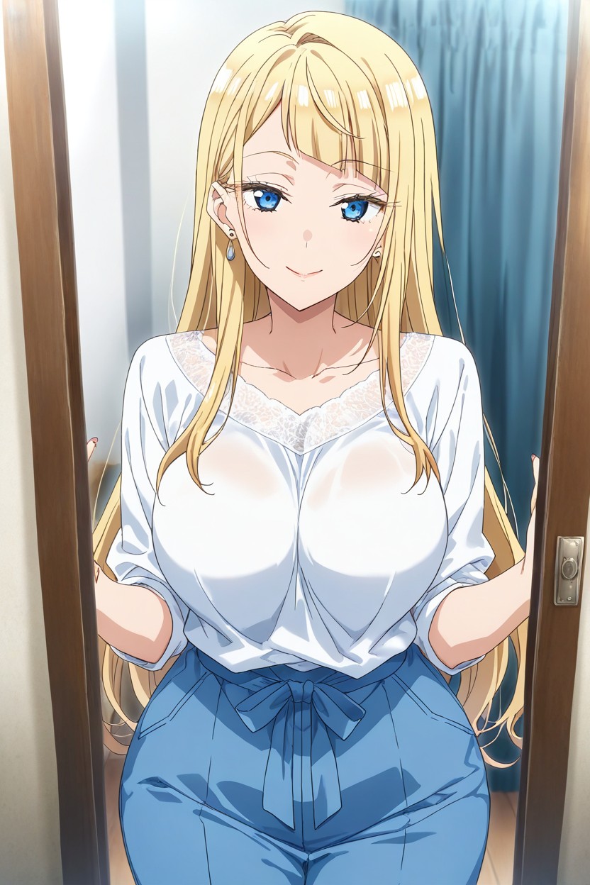 Hdr, Blue Eyes, Side Bangs Hentai AI Porn