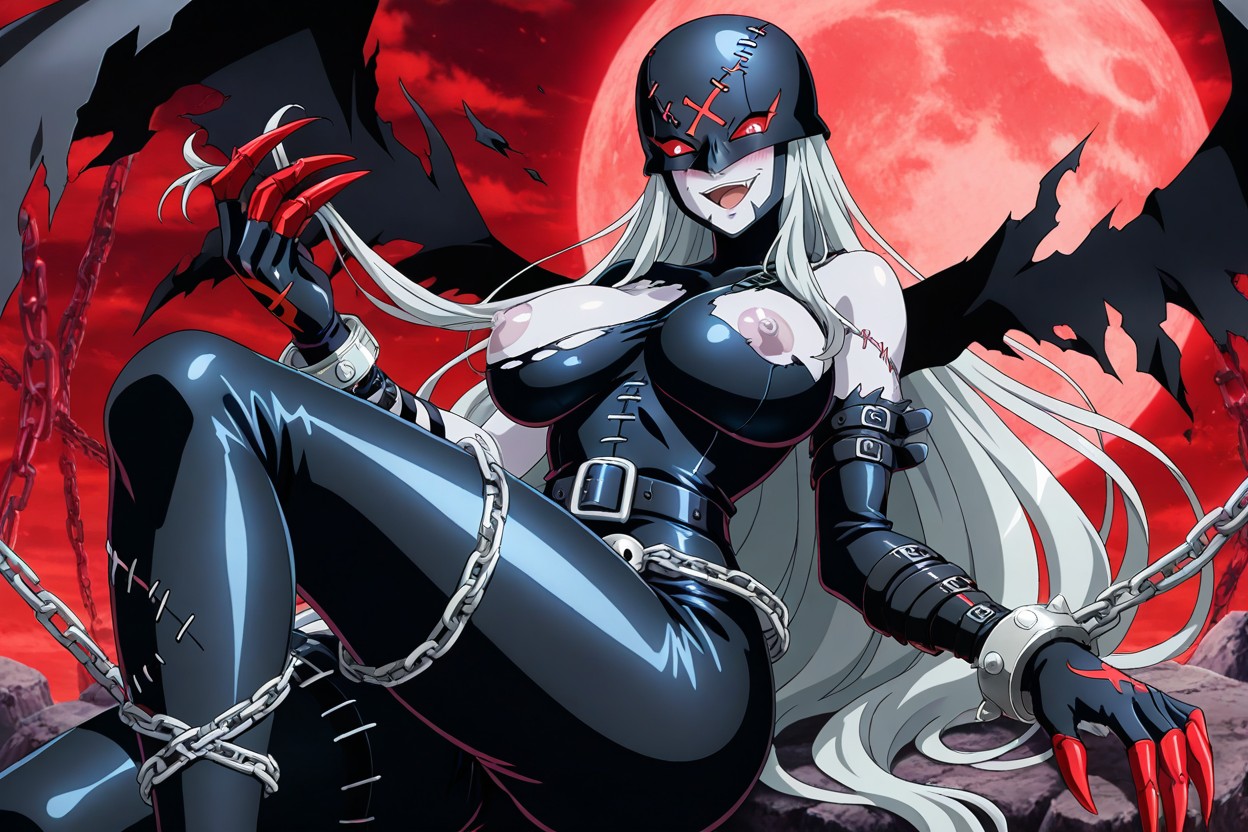 Demongirl, Skull Print, Grey Skin Hentai AI Porn