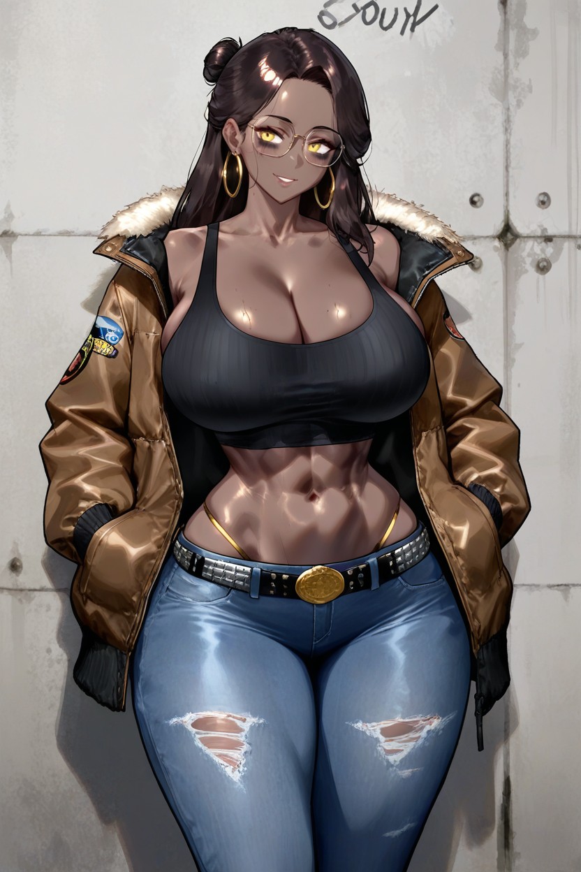 Yellow Eyes, Ghetto, Hair In Two Buns Hentai AI Porn