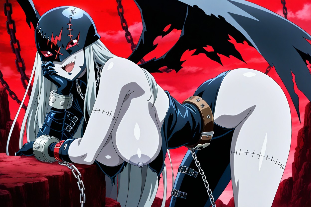 Chain, Bending Over, Red Sky Hentai AI Porn