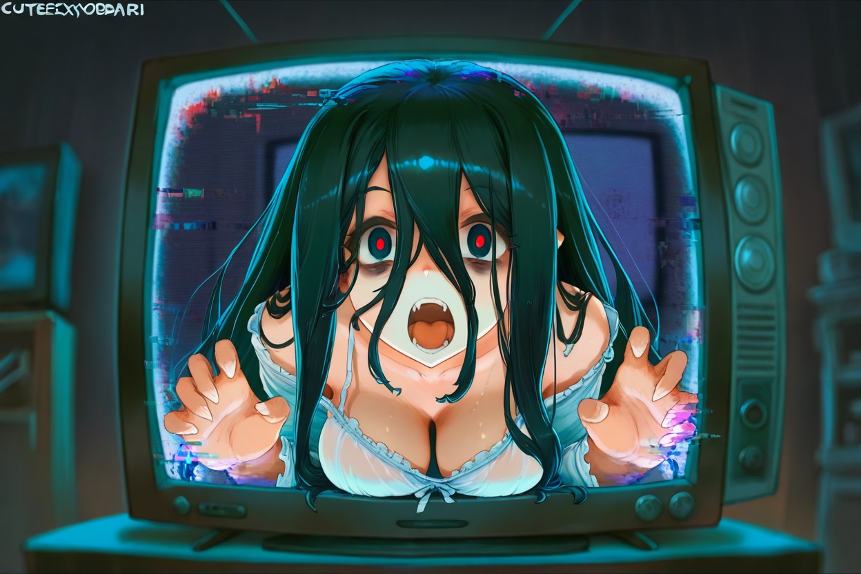 Tongue, Close Up Of Television, Horror Scene Hentai AI Porn