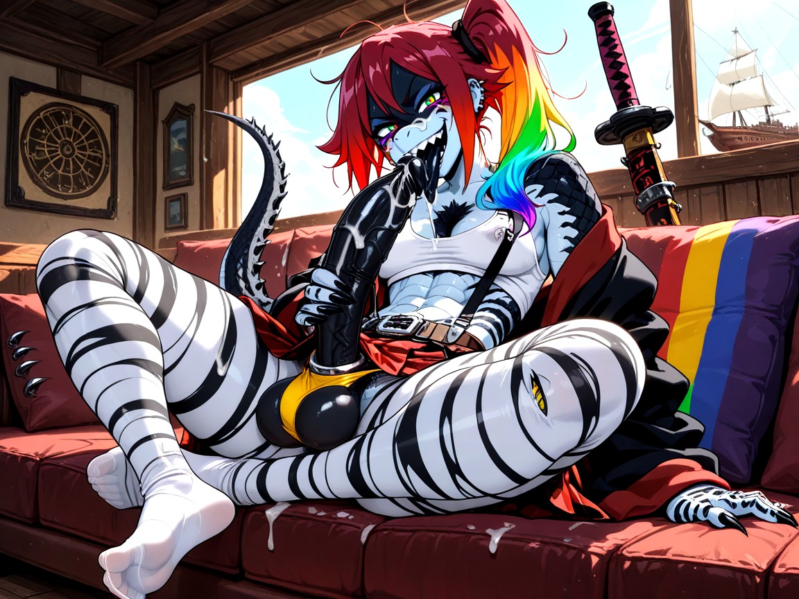 Cushions, Evil Grin, Futanari Hentai AI Porn