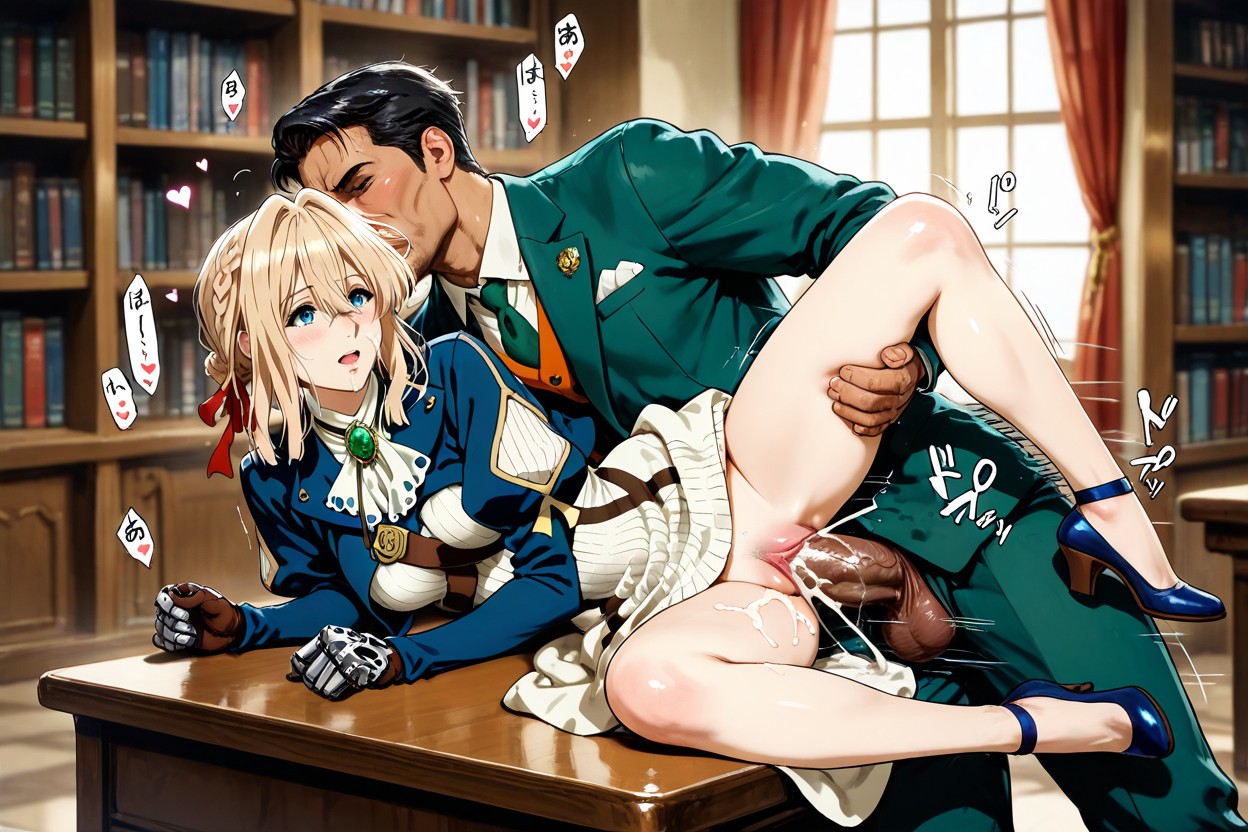 Violet Evergarden, Spooning Sex, Blue Bolero Hentai AI Porn