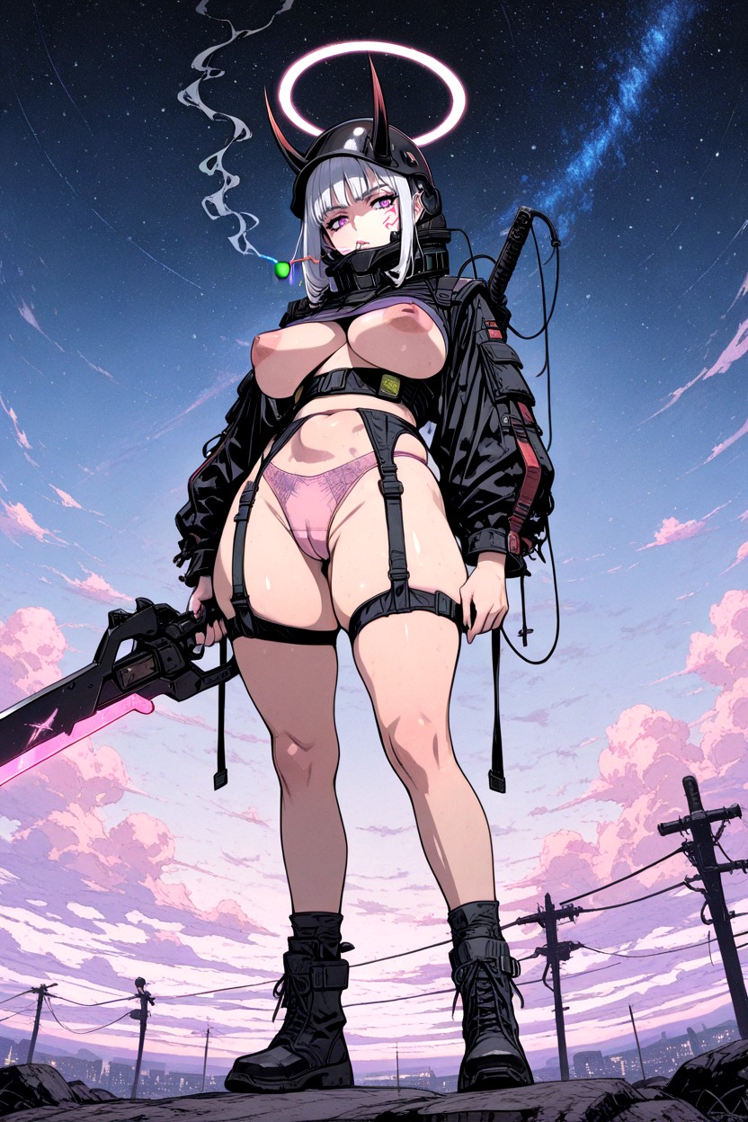 Bangs That Cover Eyes, Showing Panties, Ultra Dynamic Angle Hentai AI Porn