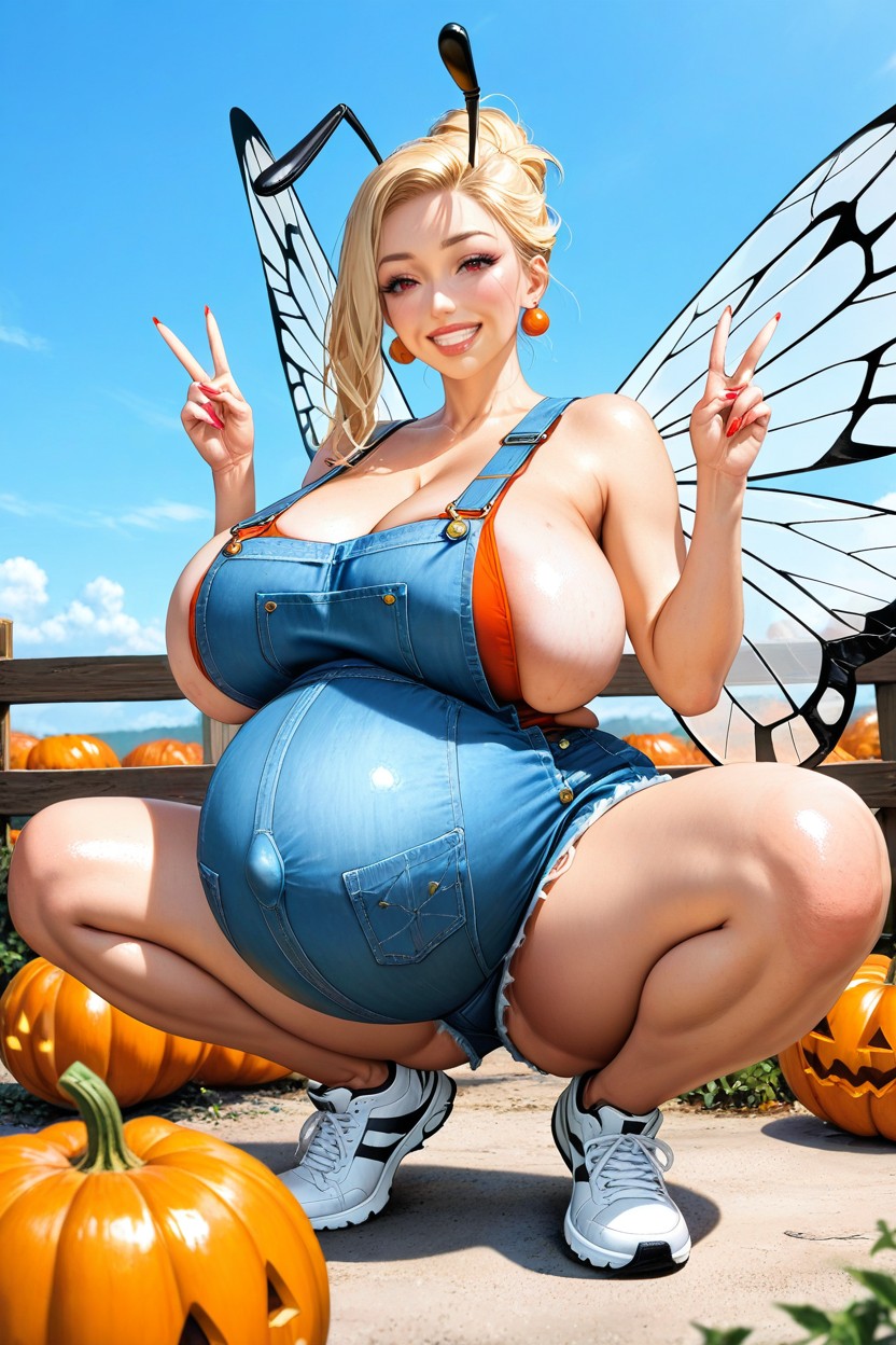Double Peace Sign, White Sneakers, Happy Hentai AI Porn