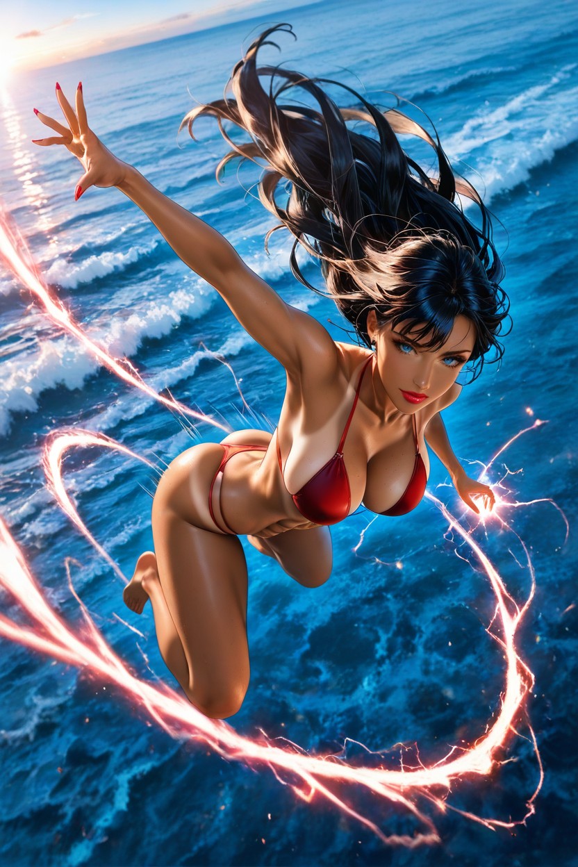 Gros Seins, Noir, Powering Up Porno IA Hentai