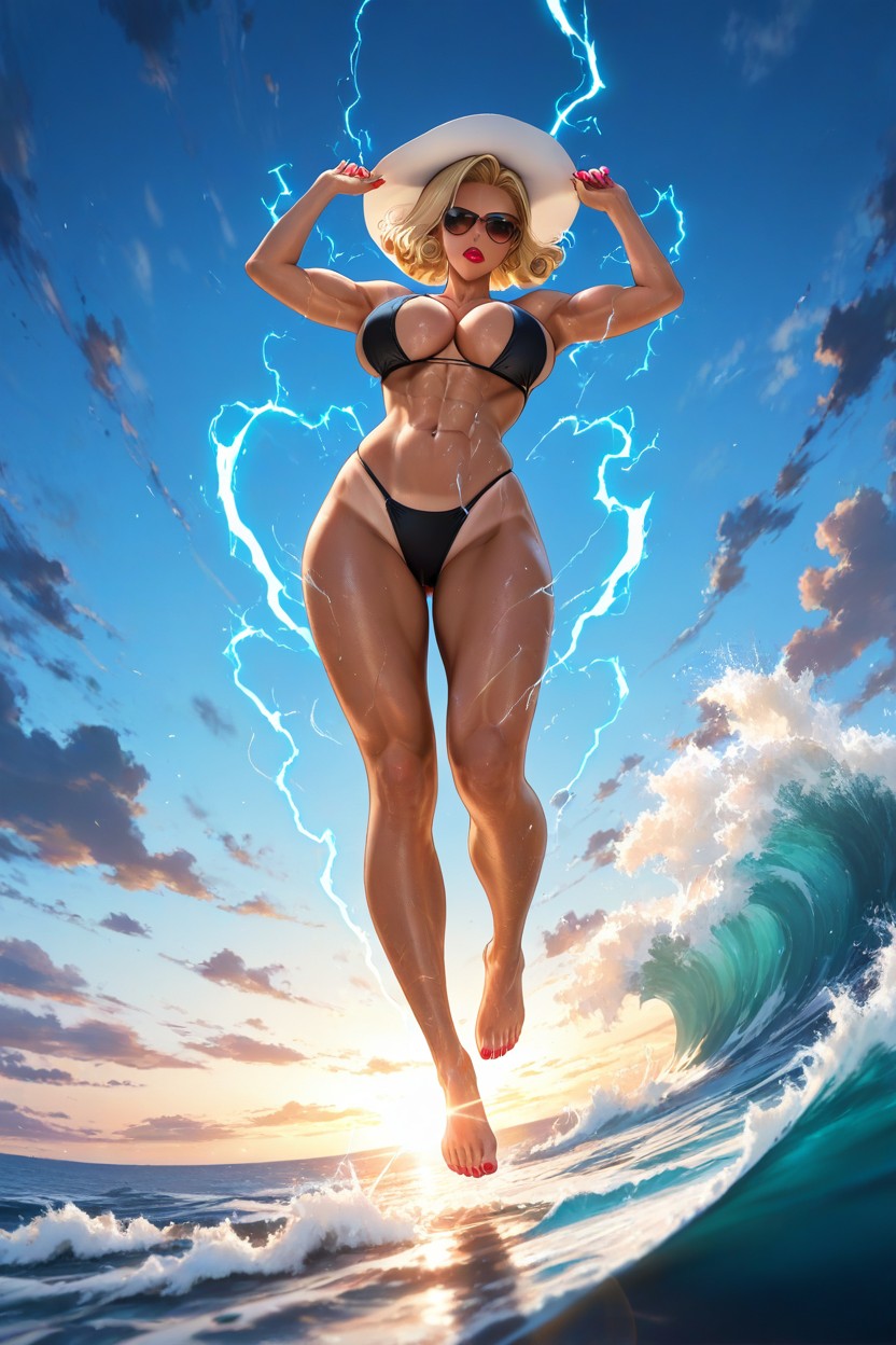Detailed Thighs, Flying In A Forward Motion, Sunglasses Хентай AI порно