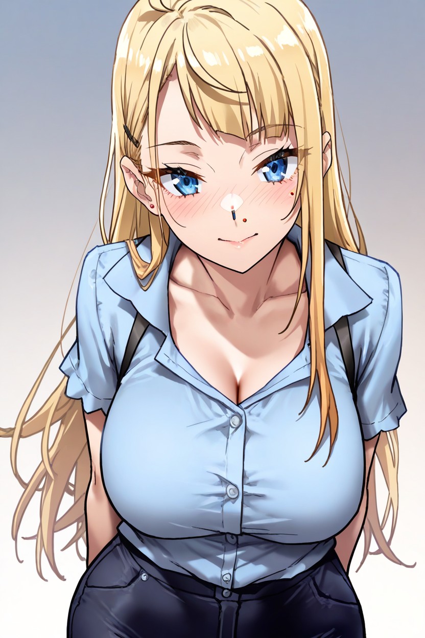 Straight Eyebrows, Cul Moyen, Side Bangs Porno IA Hentai