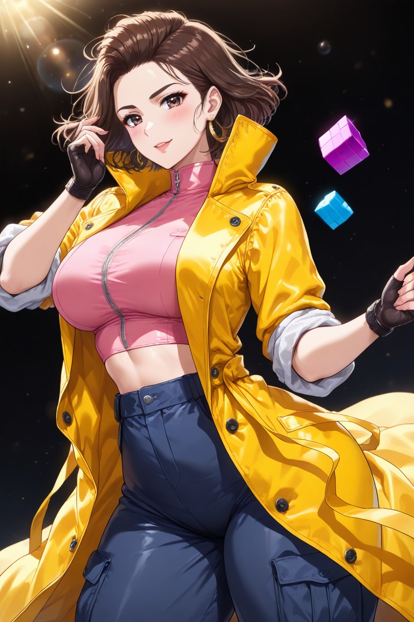 Medium Breast, Short Length, Plain Black Background Hentai AI Porn