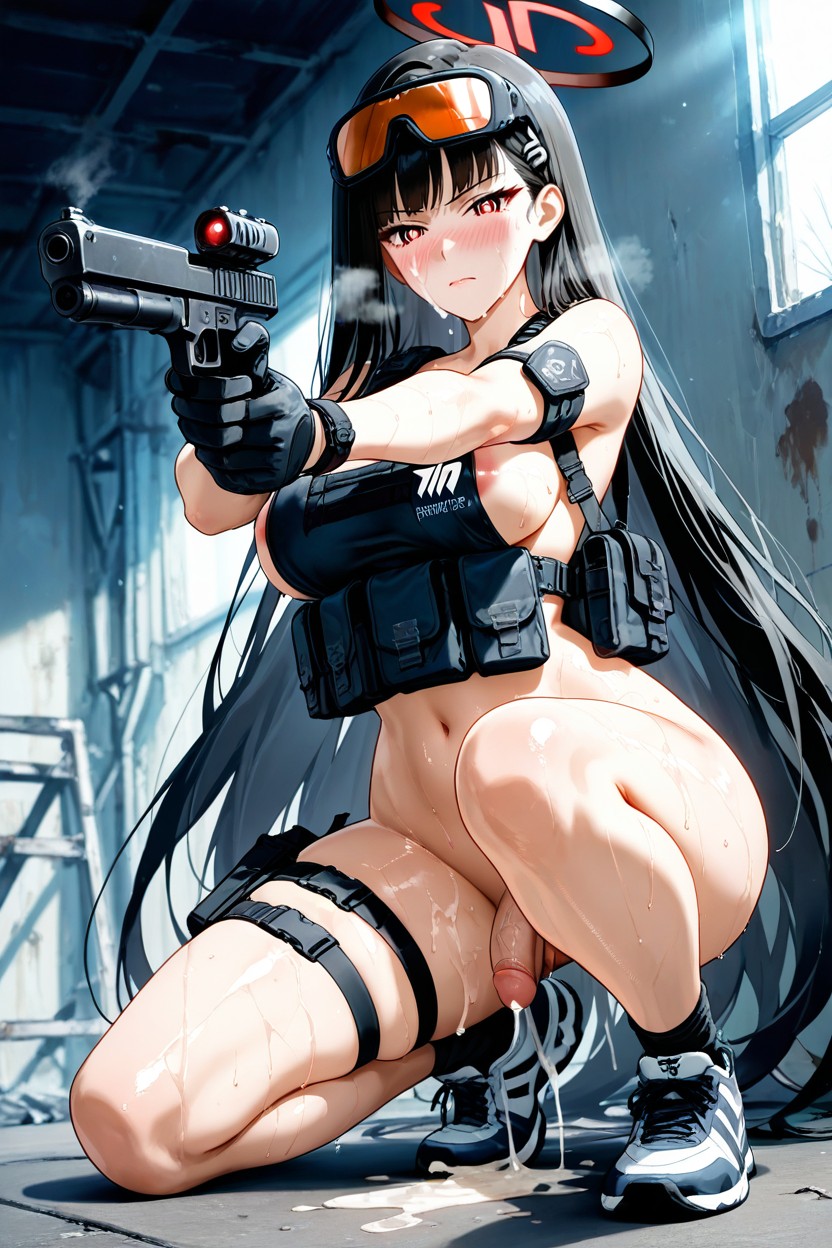 Serious Face, Side View, Extremely Sweaty Hentai IA