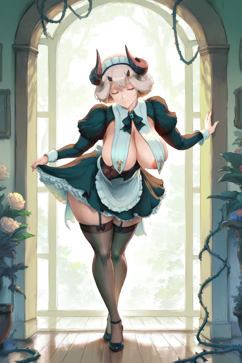 Bokeh, Sharp Horns, Underboob Hentai IA