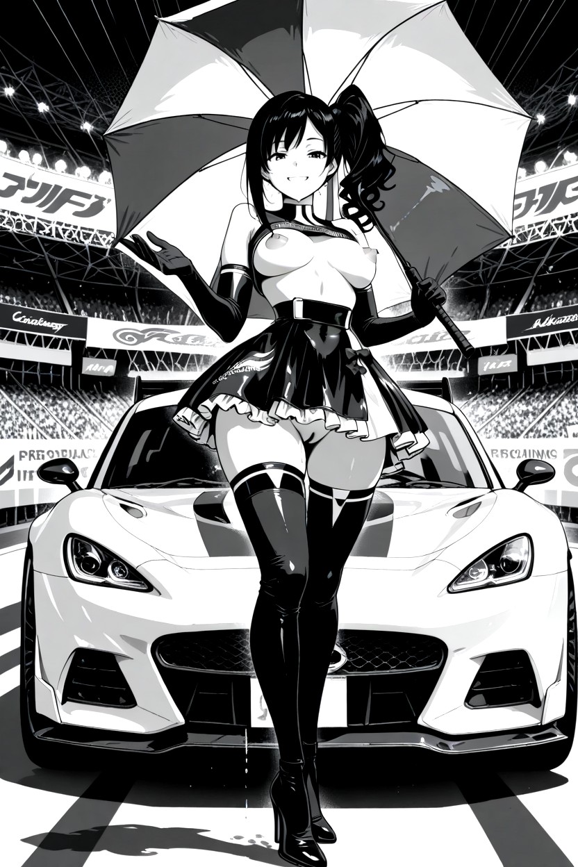 Greyscale, Variable Line Weight, Medium Ass Hentai AI Porn