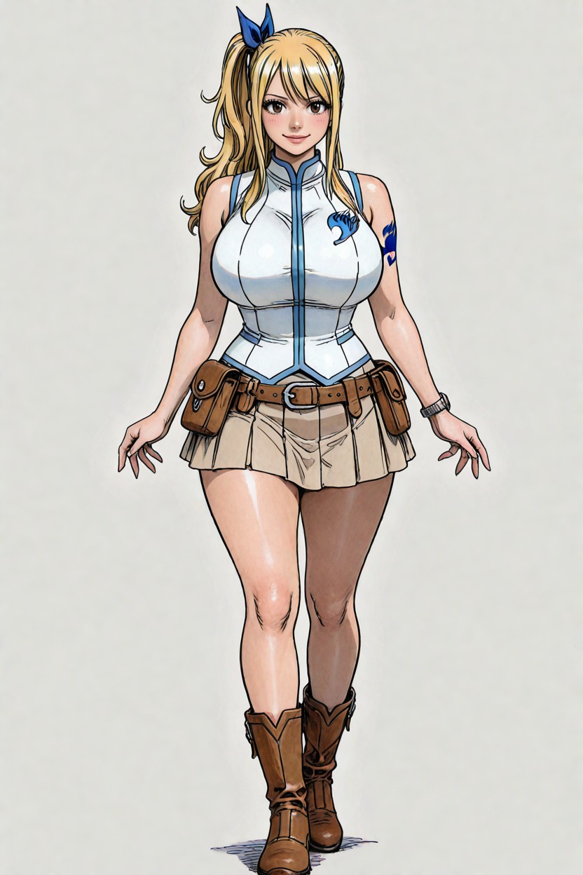 Cosplay, Bouncing Breasts, Dynamic Fighting Pose Hentai AI Porn