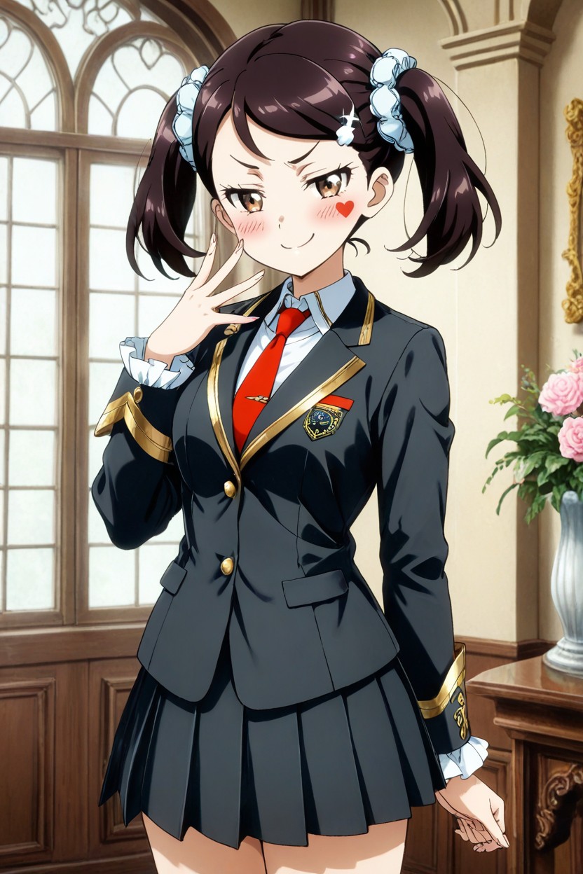 Standing, Brown Eyes, Red Tie Hentai AI Porn