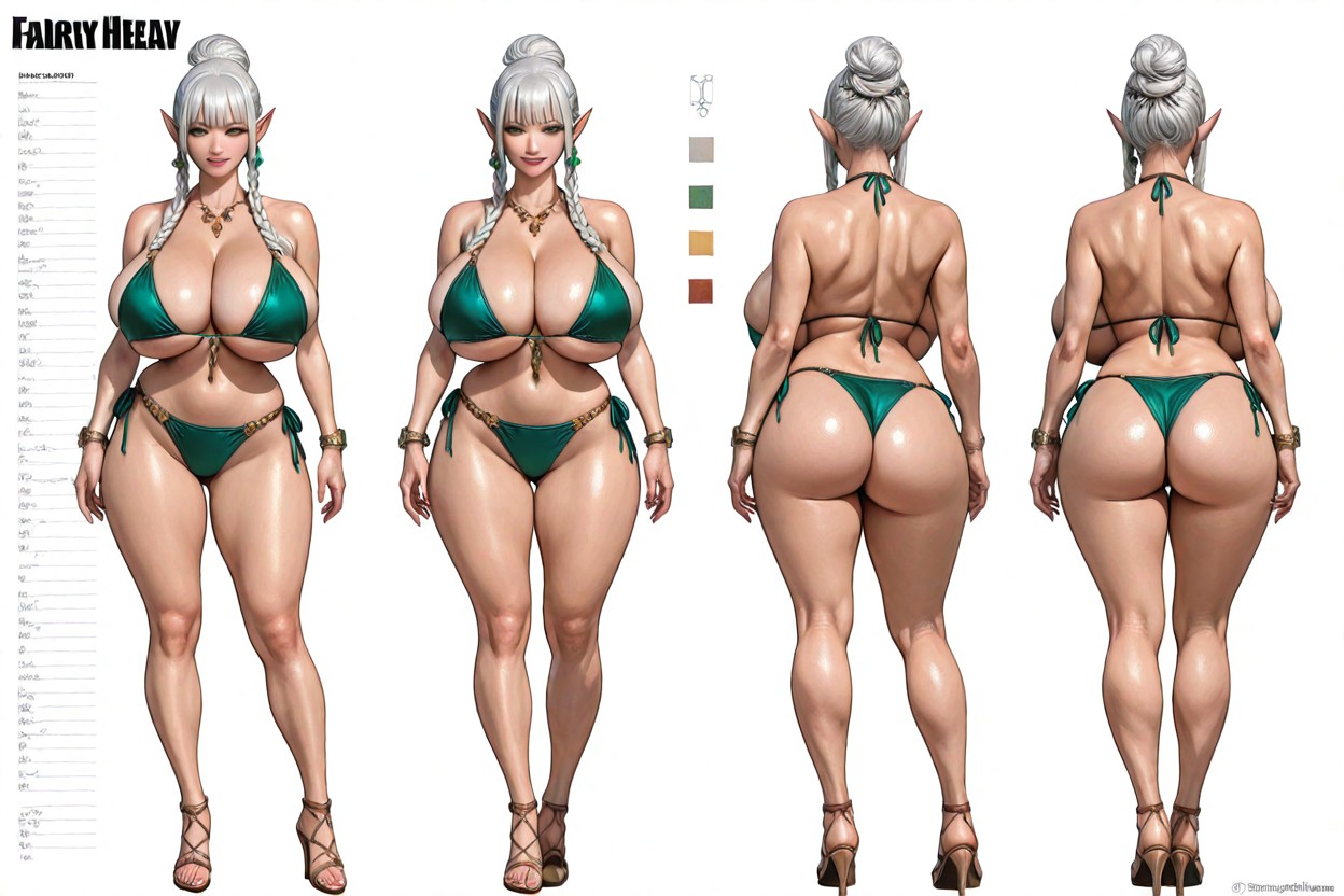 Back View, Ojos Verdes, Hair Bobcut Red Hentai IA