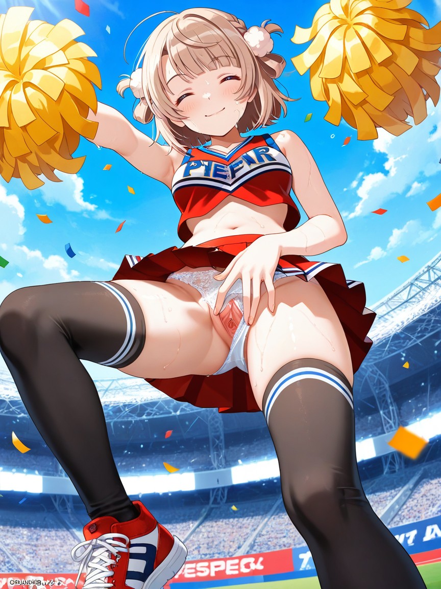 Wearing White Lace-up Panties, High Resolution, Perfect Skin Hentai IA