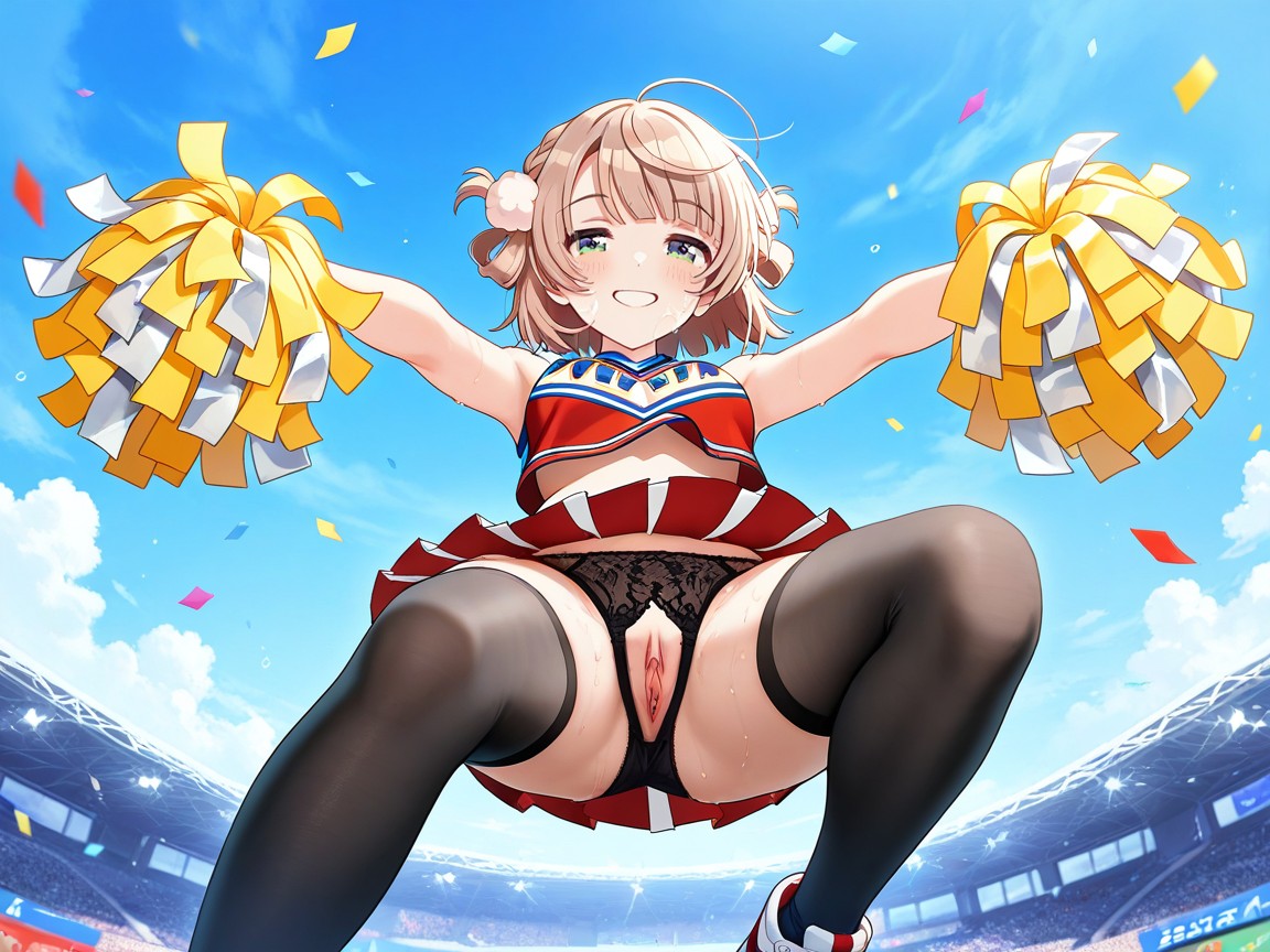 Jumping, Stadium, No Extra Fingers Hentai IA