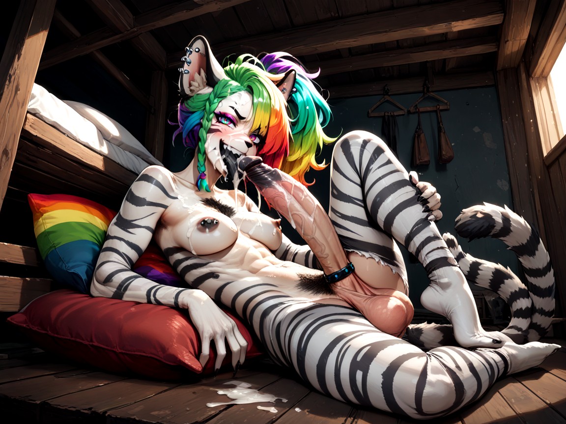 Green Hair, Pillow, Hugging Self Hentai AI Porn