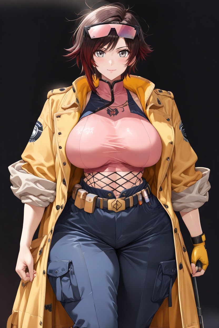 Ruby Rose From Rwby, Tousled Swept Hair, Choppy Layers Hentai AI Porn