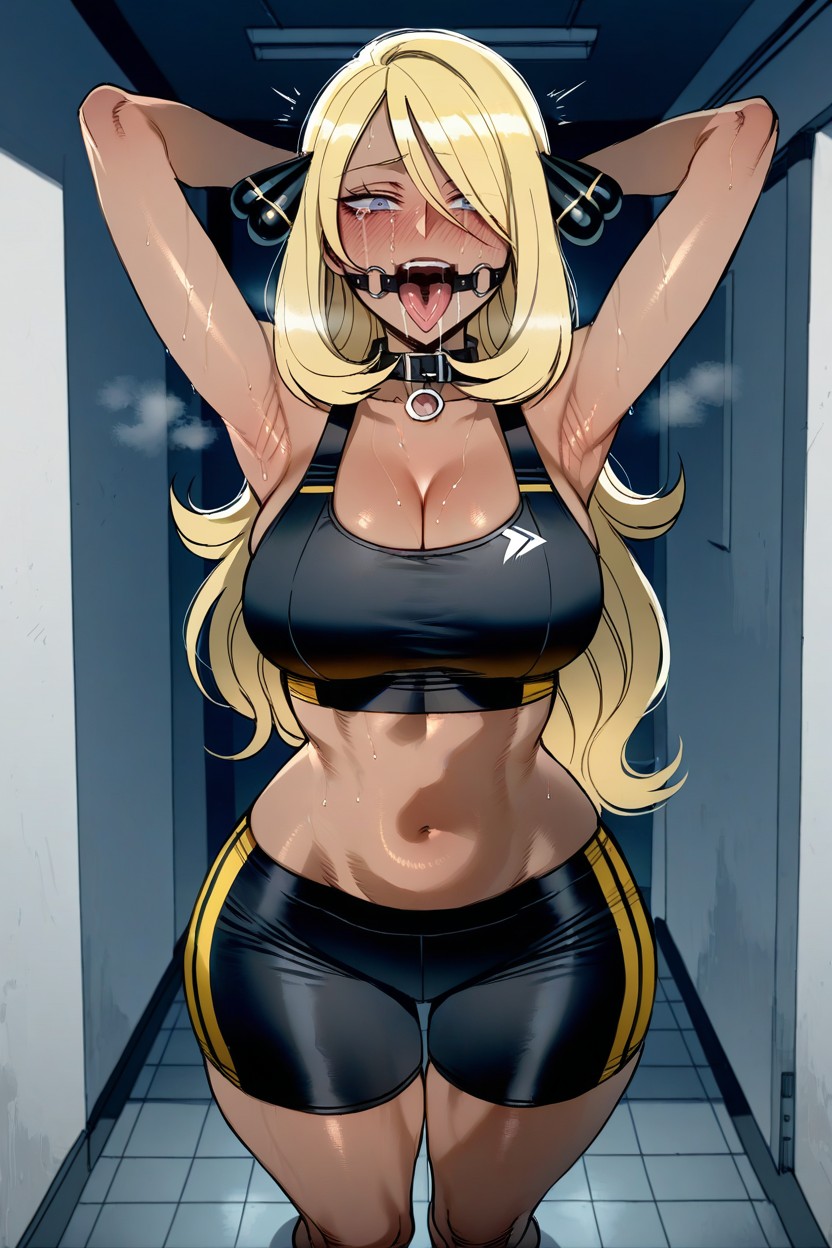 Pet Collar, Blue Eyes, Waist Focus Hentai AI Porn