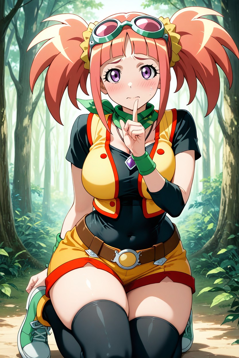 Long Legs, Green Wristbands, Eyes Hentai AI Porn