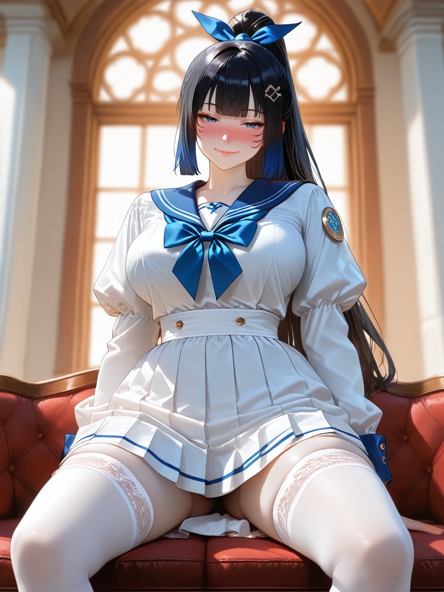 Modelando, Ángulo Bajo, Traviesa Hentai IA