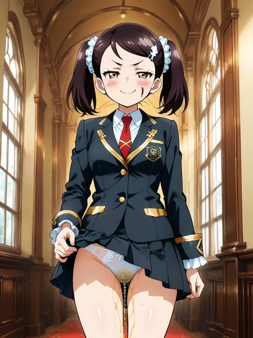 Black Blazer With Gold Trim;, Mansion, White Shirt Hentai AI Porn