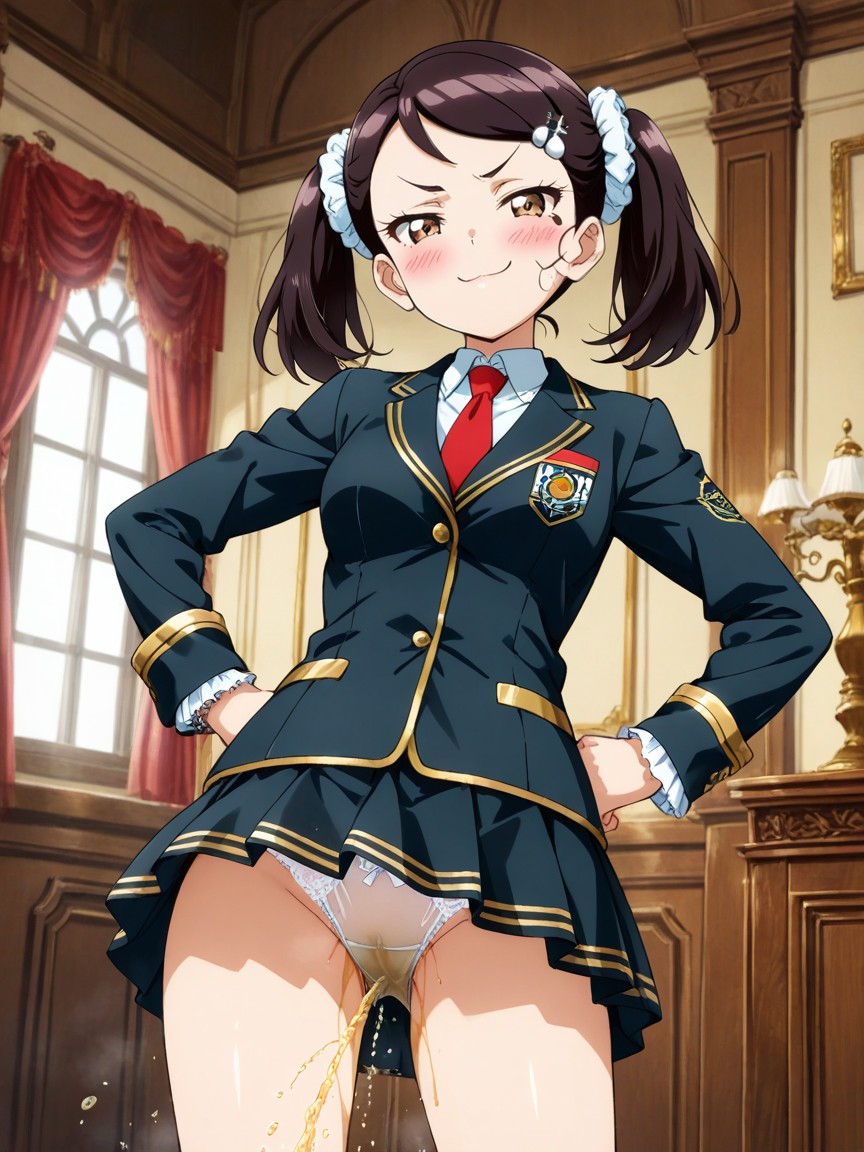 25+, Red Tie, Wearing A Modified Uniform Hentai AI Porn