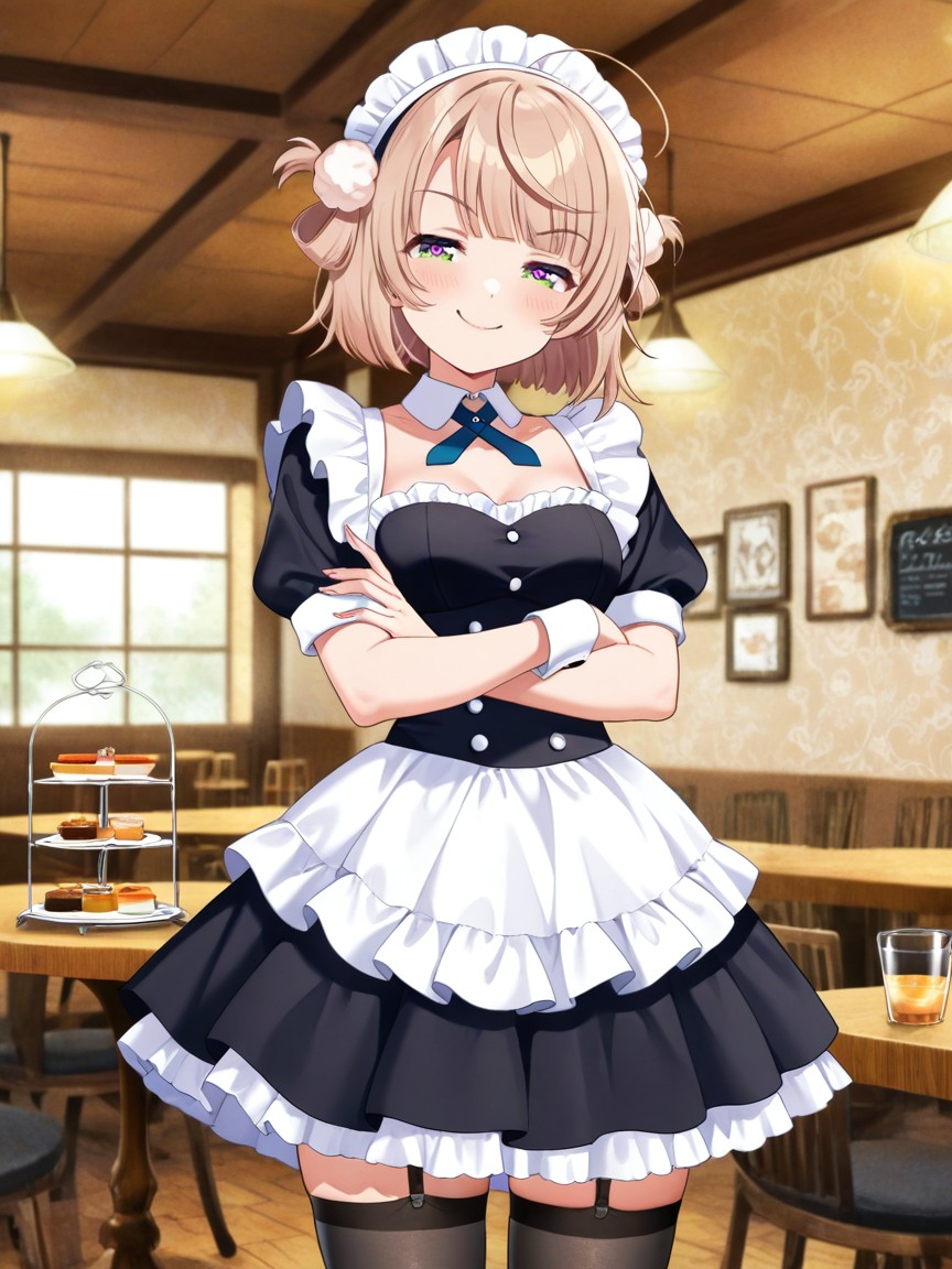 White Sheer Panties, Natural Breasts, Cafe Hentai AI Porn
